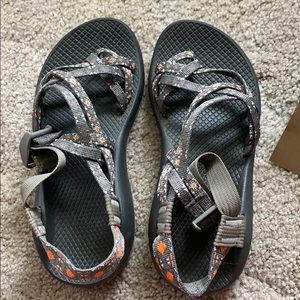 Grey/Orange Chaco Sandals
